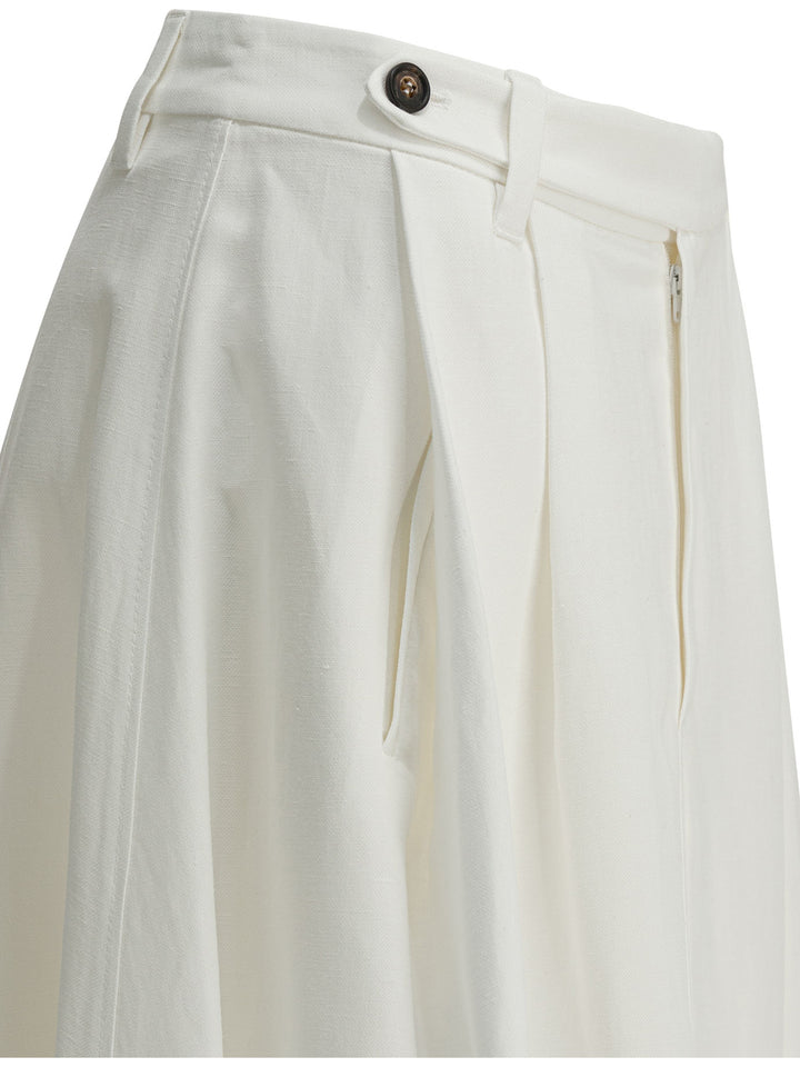 Brunello Cucinelli Long Flared Skirt Gonne - Bianco | 07baa36c8876b1ce1929fdfcc273b1e9df883cde
