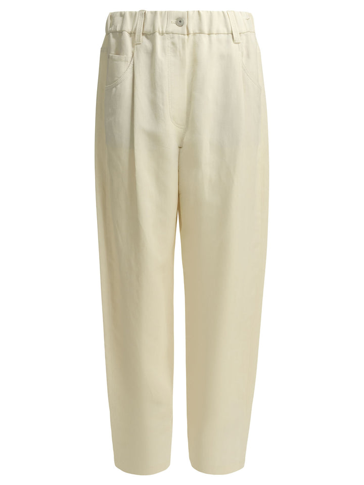 Brunello Cucinelli Fluid Trousers - Bianco | b015bc96c26100306eab8286e27d5406931756e0