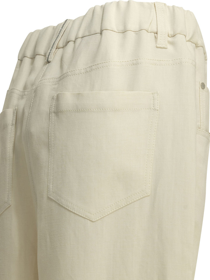 Brunello Cucinelli Fluid Trousers - Bianco | c79ed499f10f60f2c9d5dcb6b117174c67c14153