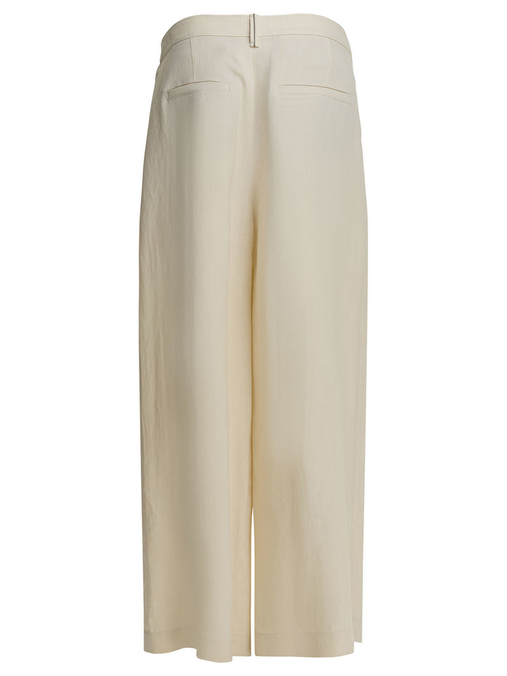 Brunello Cucinelli Sartorial Wrap Trousers - Bianco | 0a64ccbfe56cbefb5a015a39c5d0b0eb74f6864a