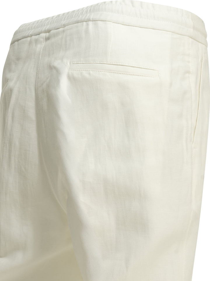 Brunello Cucinelli Casual Linen And Cotton Pants Trousers - Bianco | 9d69f08f6fd49b44e810287cd27ad888dbf16c20