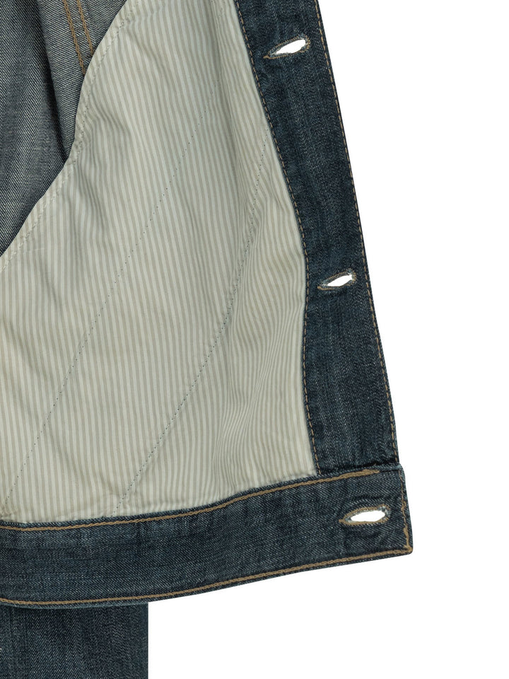 Brunello Cucinelli Denim Jacket With Leather Collar Jackets and Coats - Blu | e54ec21e1ada5457015fd091c721d3eee4db43a6