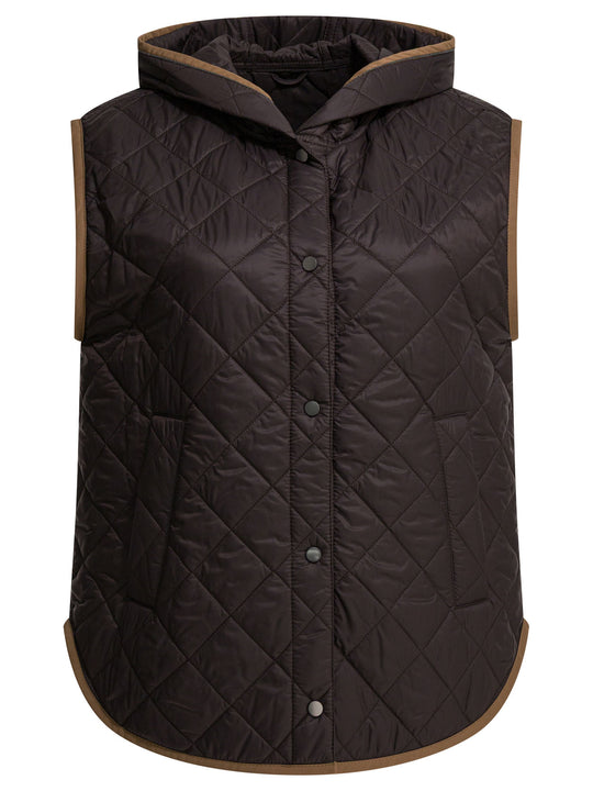 Lightweight Nylon Quilted Sleeveless Jacket Jackets And Coats Nero