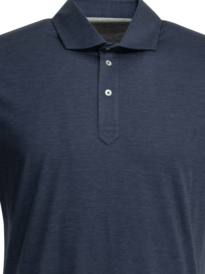 Brunello Cucinelli Faux Layering Polo shirts - Blu | 53e023876279fc4fdb38a08e6dee51fe064503ee