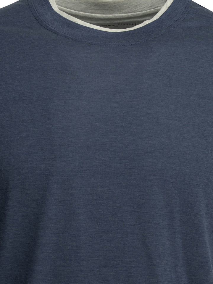 Brunello Cucinelli Faux Layering T-shirts - Blu | dc752b6fe391715e2b9a0b399b12aa5aa664863a