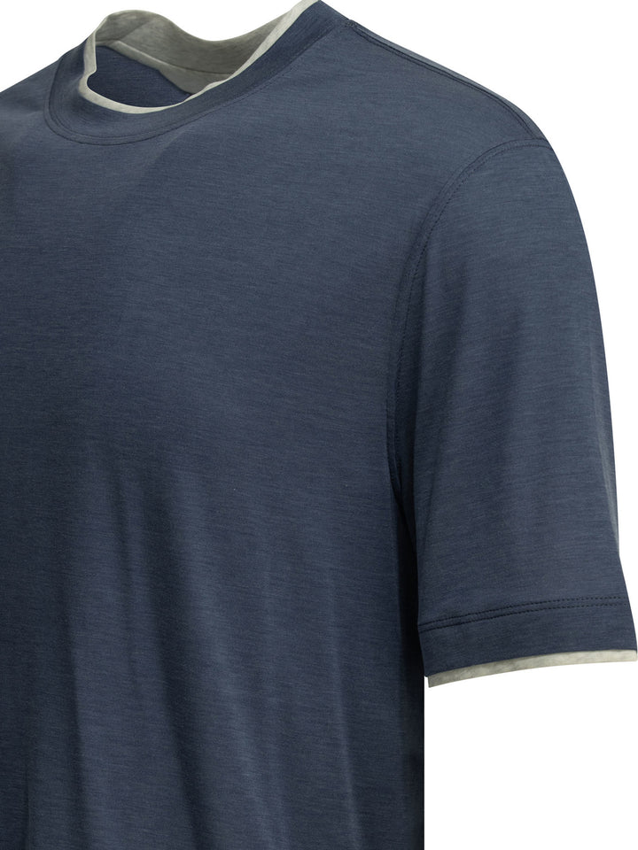 Brunello Cucinelli Faux Layering T-shirts - Blu | caaf1adb550fa2ffd3e578785c8524ad204ff3ef