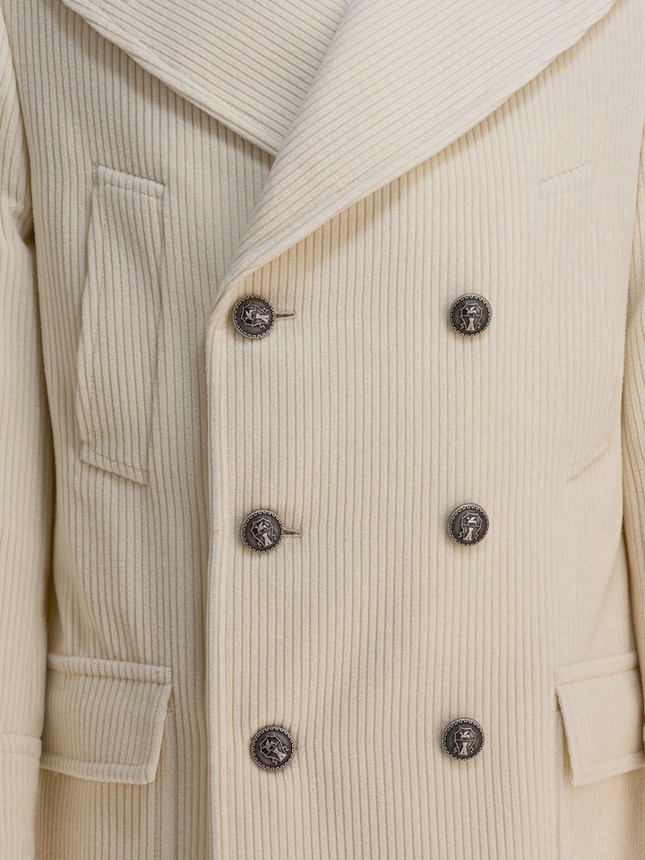 Brunello Cucinelli Velvet Coat Jackets and Coats - Bianco | 1654db1116a06e7595d1c9c7ddadd2596d157f6d