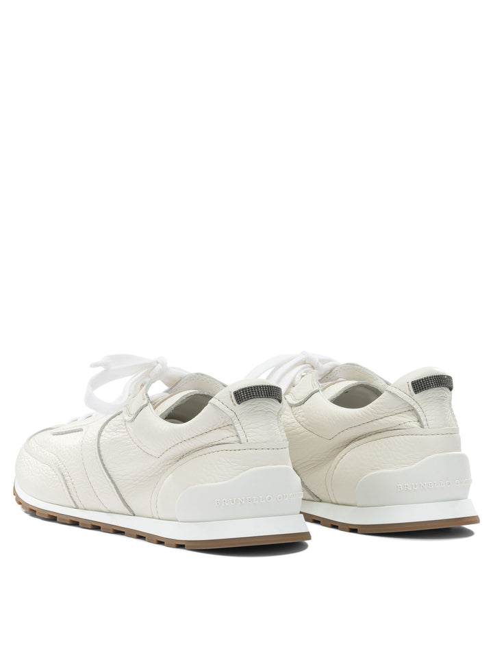 Brunello Cucinelli Sneaker In Shiny Loops Sneakers & Slip-On - Bianco | 21476e355af64d50629d2790bddaa43c1a596e65