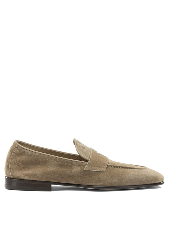 Suede Loafers Loafers & Slippers Beige