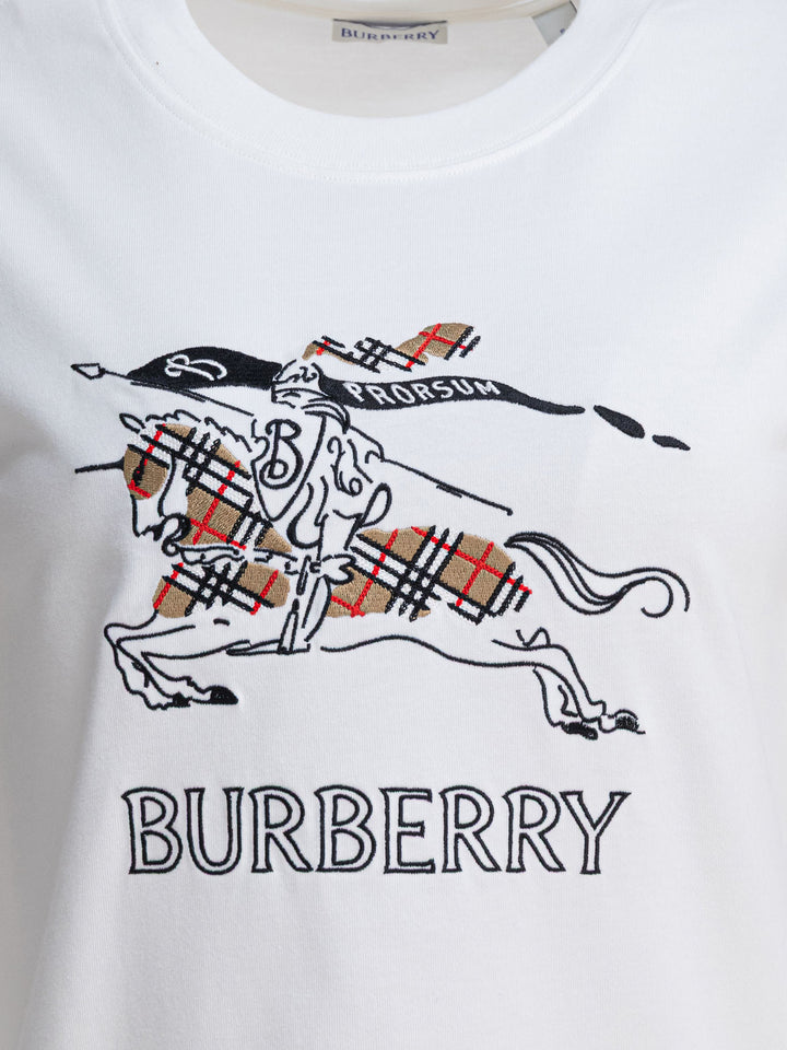 Burberry Cotton T-Shirt With Ekd T-shirts - Bianco | 5df8c7022ba334ee5f10eaaad0645be6b7f317d3