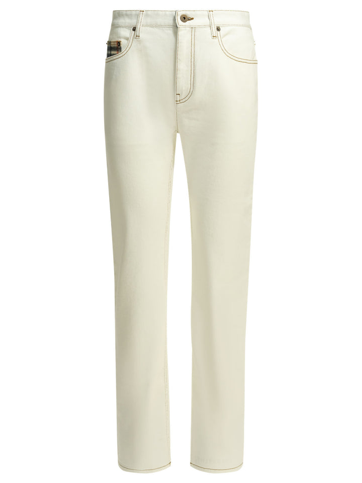 Burberry Dalia Check Jeans - Bianco | d2e1ed647967a7e84422ded46eff3887993706e0