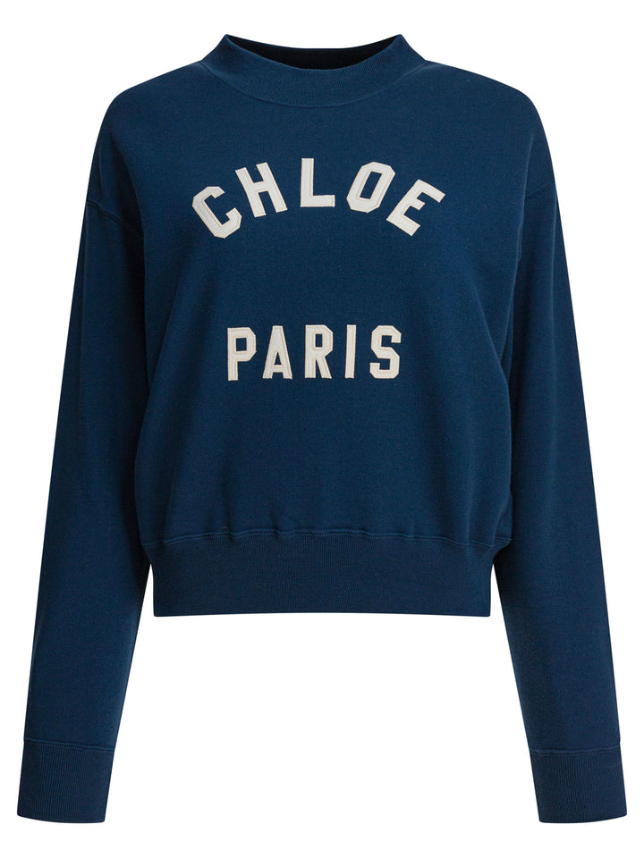 Chloé Felpa Con Logo Blu