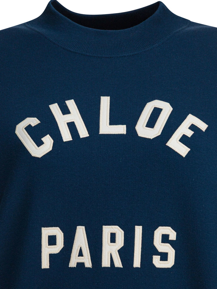 Chloé Felpa Con Logo Blu
