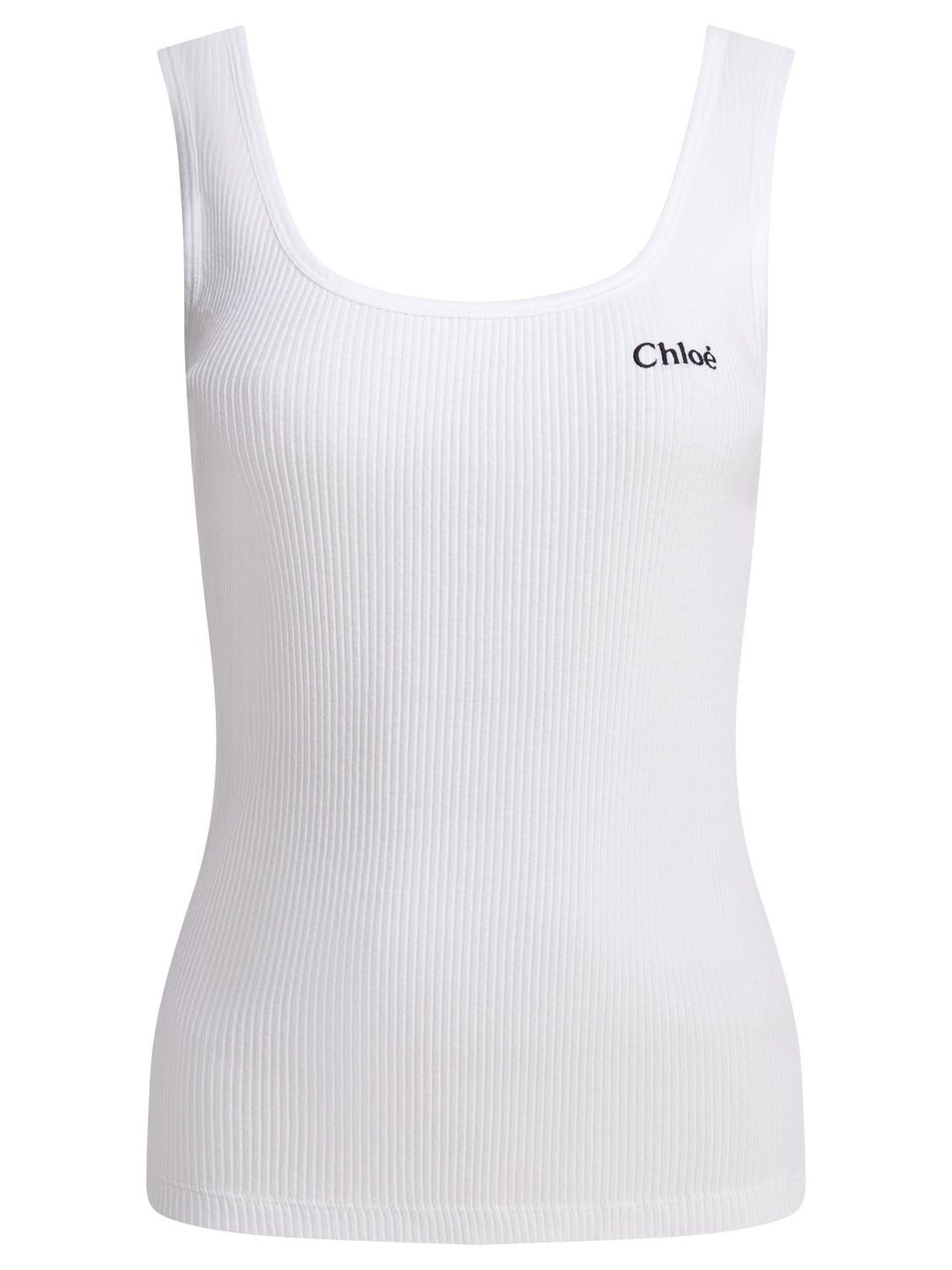 Chloé Logo Tank Top Top - Bianco | 0bd4c16d40008d58c519c7bc63ba1e949c0af05e