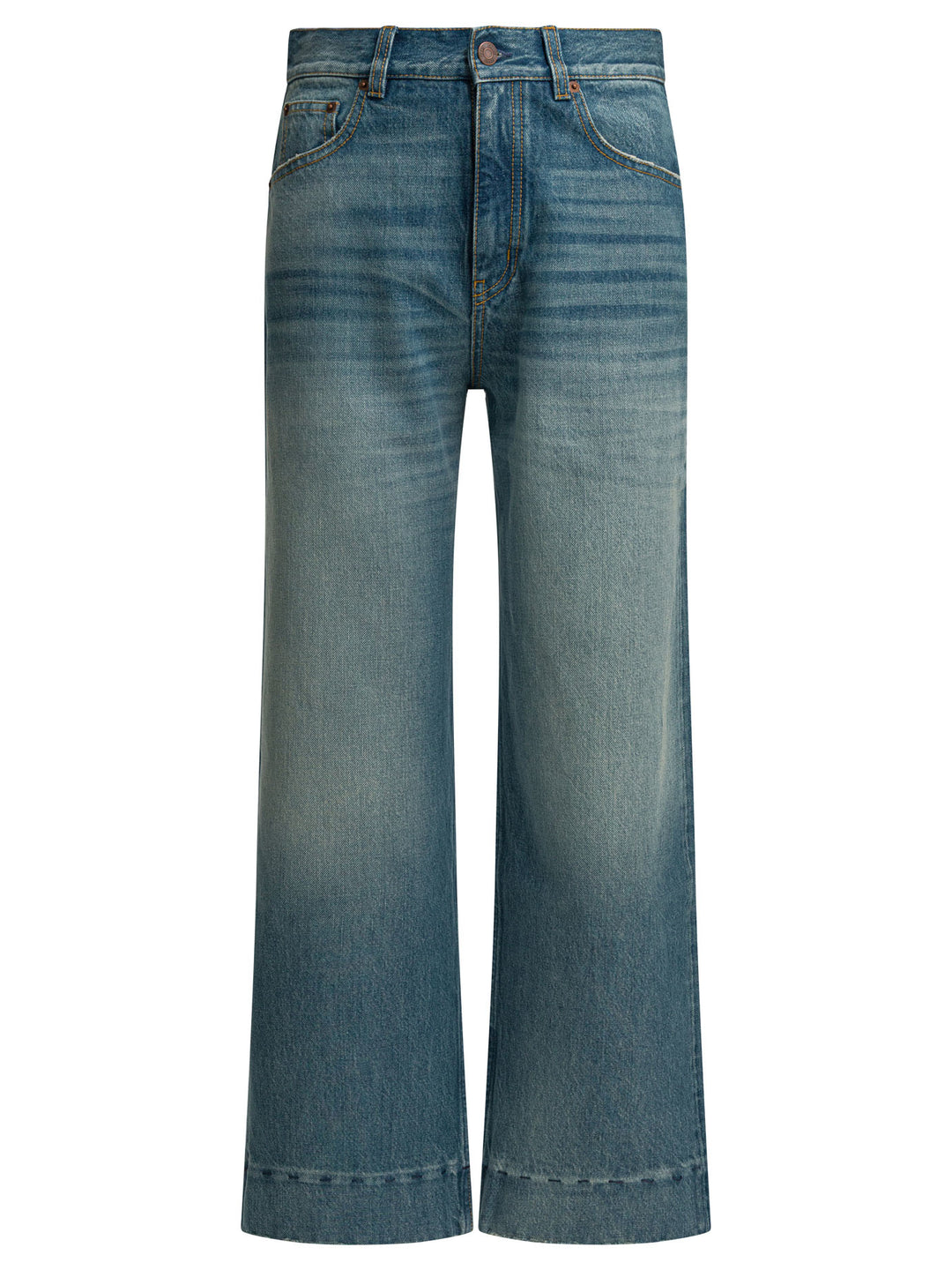 Chloé Short Wide Leg Jeans - Blu | aba17d521e2bea02f48a61ce281fa3443e11eb86
