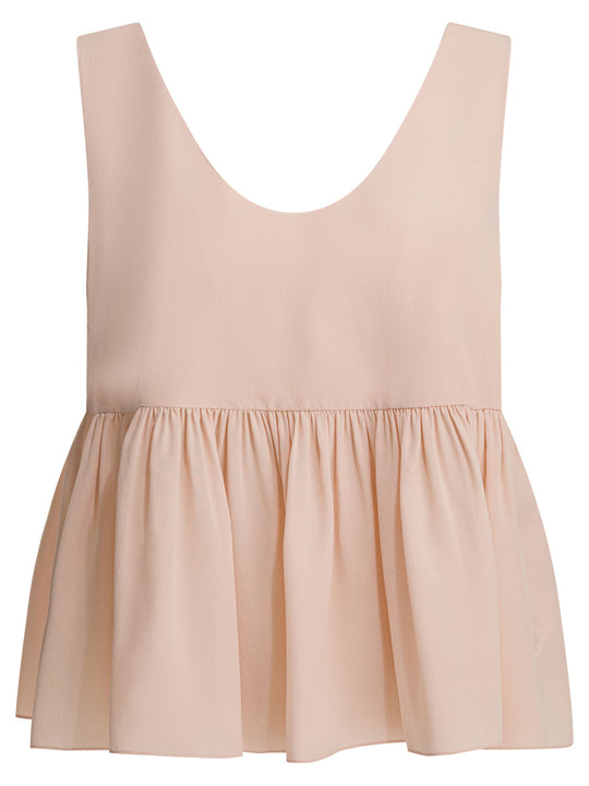 Silk Crepe De Chine Top Top Rosa