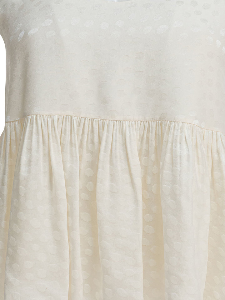 Chloé Silk Peplum Top Top - Bianco | 821f098467d9ffece01188860ecd1a5296774ad8