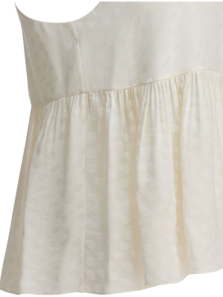 Chloé Silk Peplum Top Top - Bianco | 4da490b448d7272f16f6efb22f7b69087ccdaf44