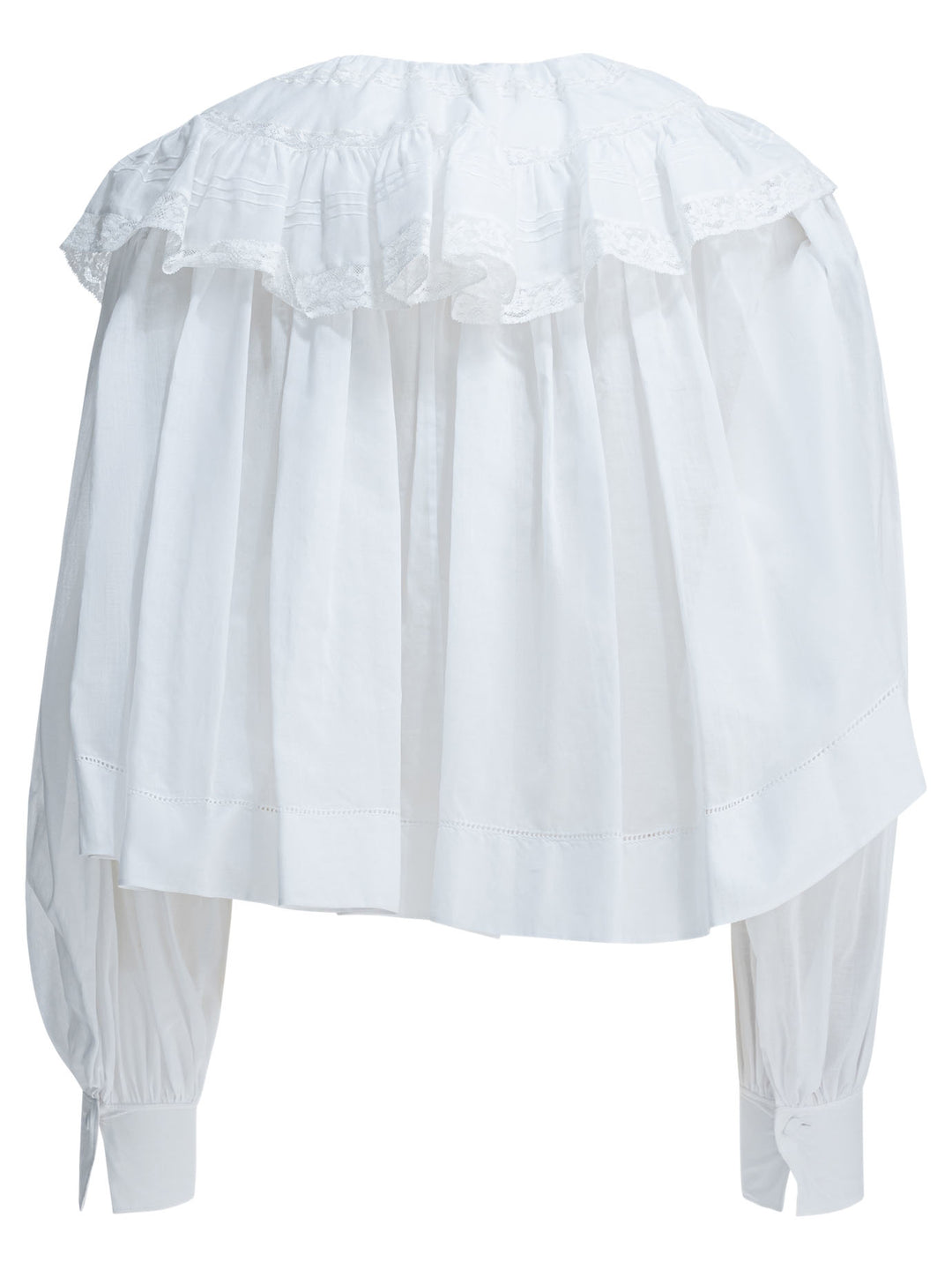 Chloé Casual Top With Ruffles Top - Bianco | 048af30a481fb05228427050e062a54a95f64eb4