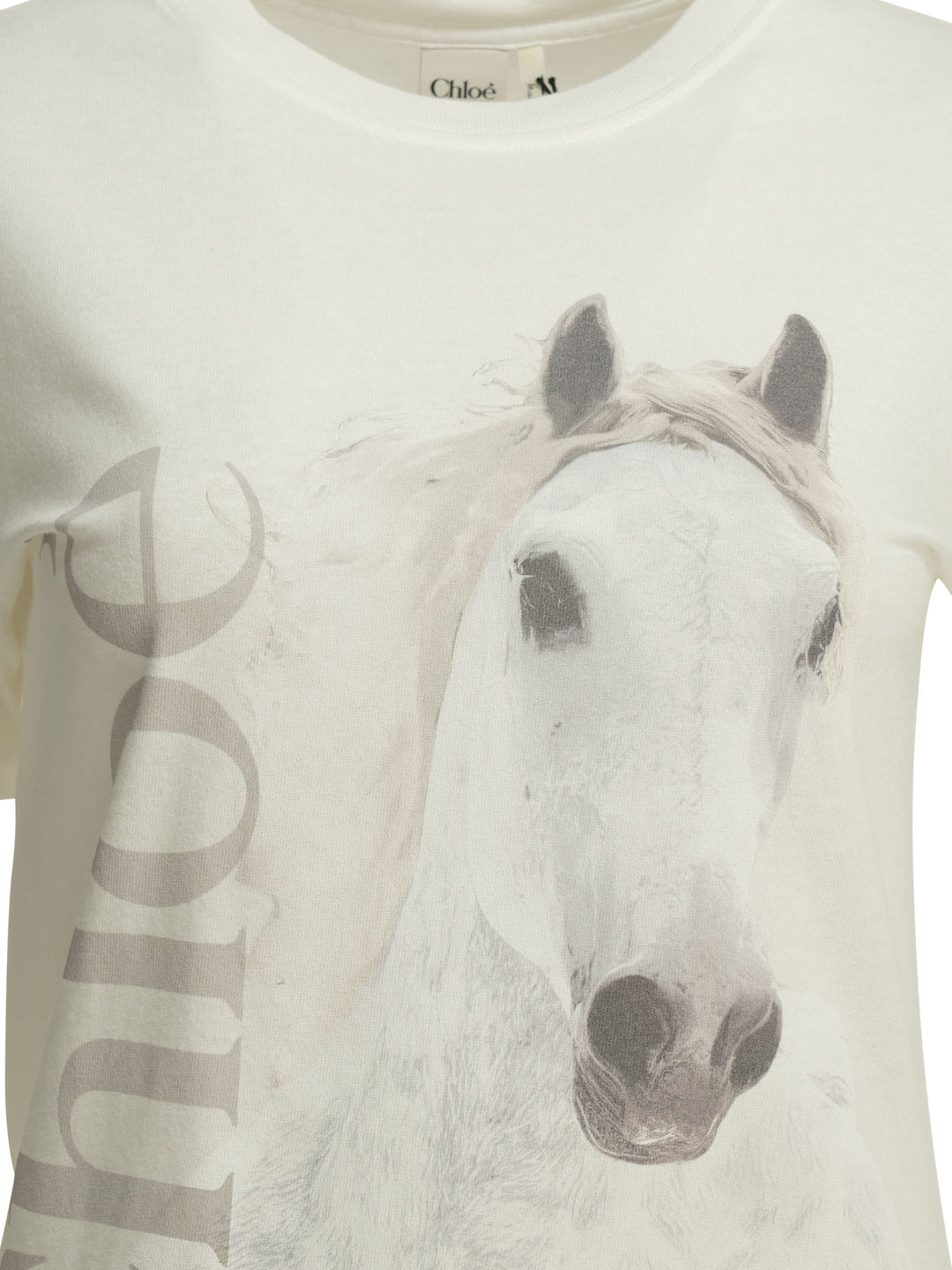 Chloé Crew-Neck T-Shirt With Logo T-shirts - Bianco | ee1e03400d046c4e53eed4c24be51577032a76c8
