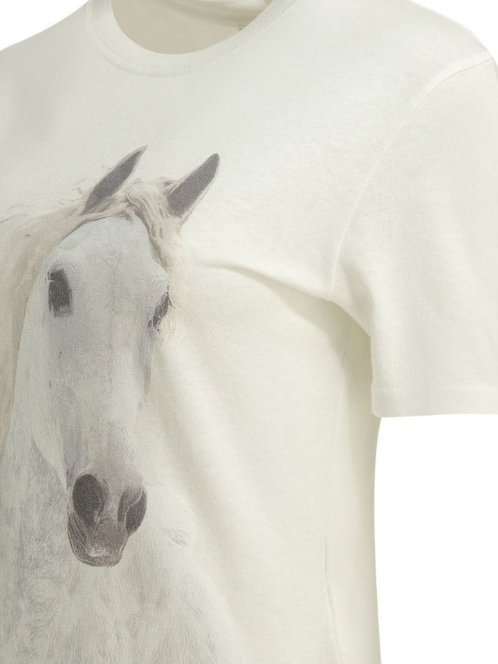 Chloé Crew-Neck T-Shirt With Logo T-shirts - Bianco | 4d17f0560ae9c99b6a0cc80892fe3f8be4b4a0ca