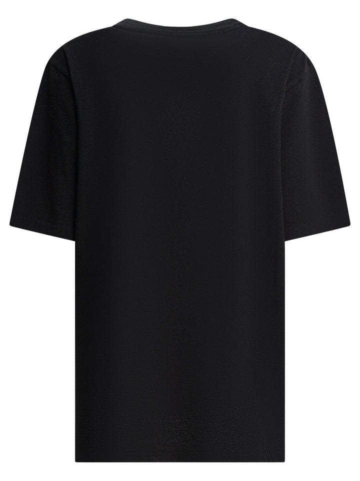 Chloé Cotton T-Shirt With Logo T-shirts - Nero | 4b06a9c4ded2e685e5434e88d935e646aa11b6a0