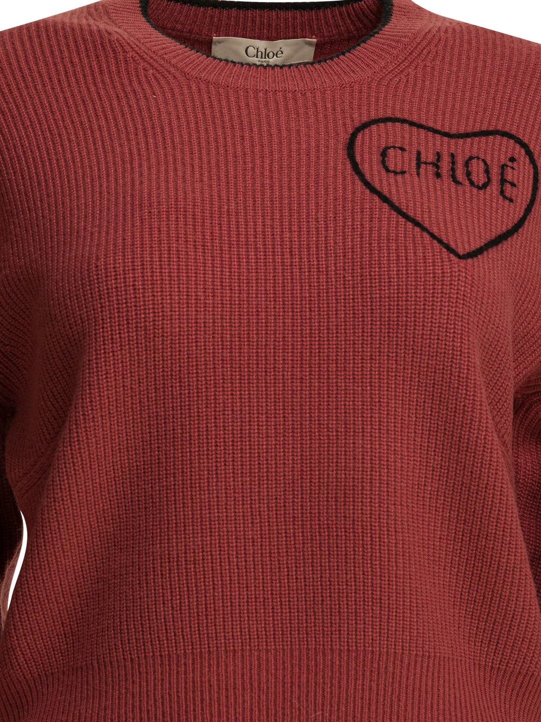 Chloé Crew-Neck Sweater With Logo Knitwear - Rosa | a55da574959944d7db7116f4ff26050615a6b63b