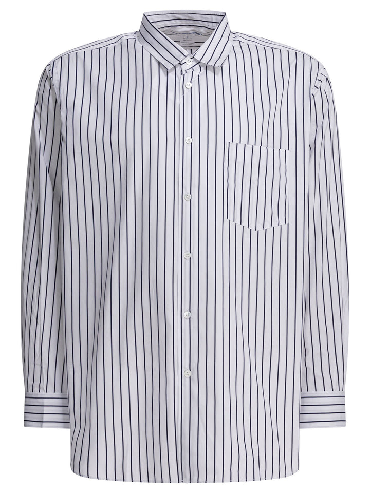 Comme Des GarçOns Forever Striped Cotton Shirt Shirts - Bianco | 125d1628d7828f8dcb71464e0e8af385d410452d