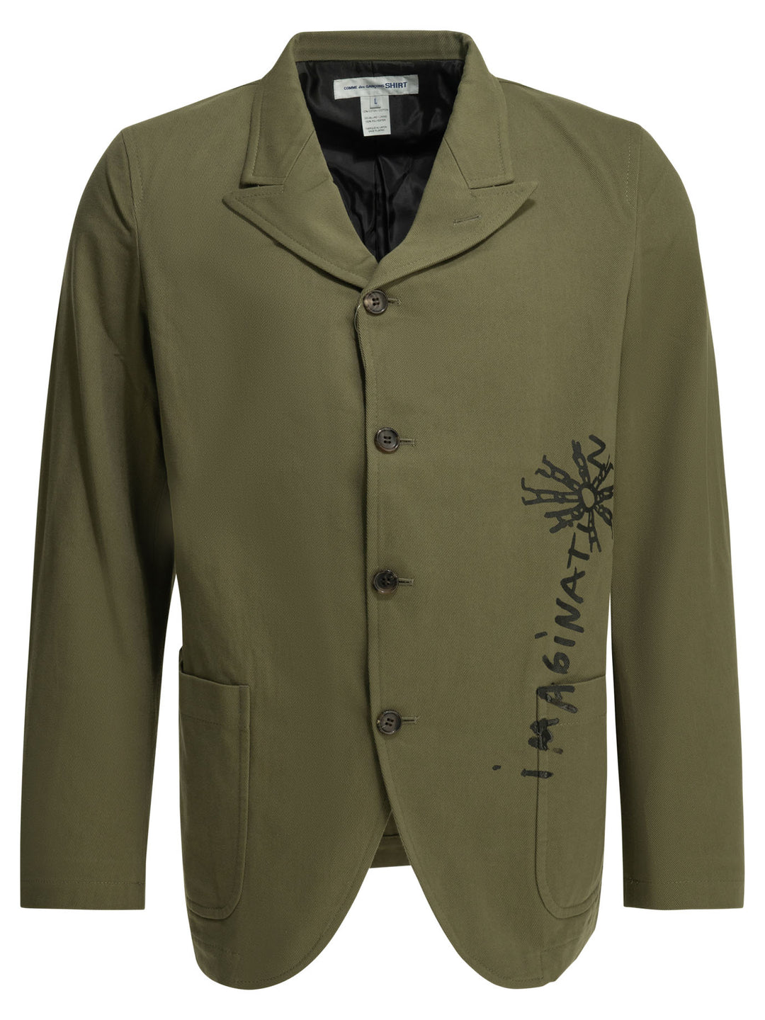 Comme Des GarçOns Shirt Printed Blazer Jackets and Coats - Verde | 06db0534f3043cc4e7eeddd140ac3e891b1c196e