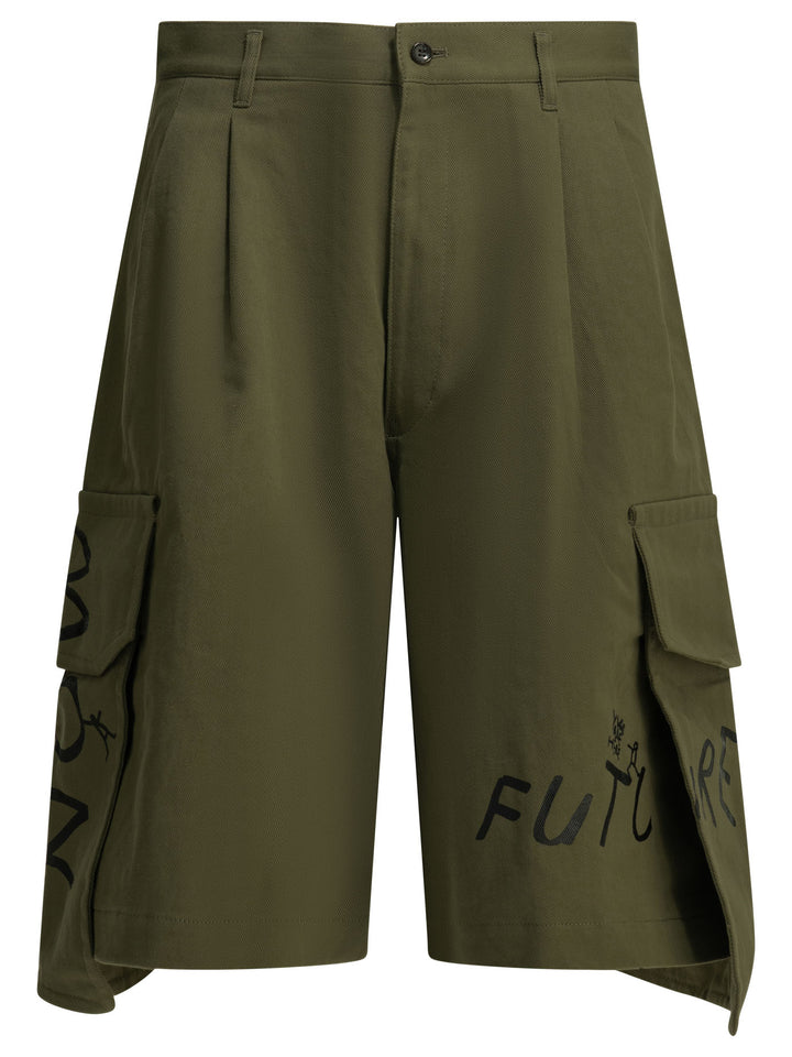 Comme Des GarçOns Shirt Cargo  With Print Shorts - Verde | 86a4360ee5f29e512344ba7436d8bcc996865b9d