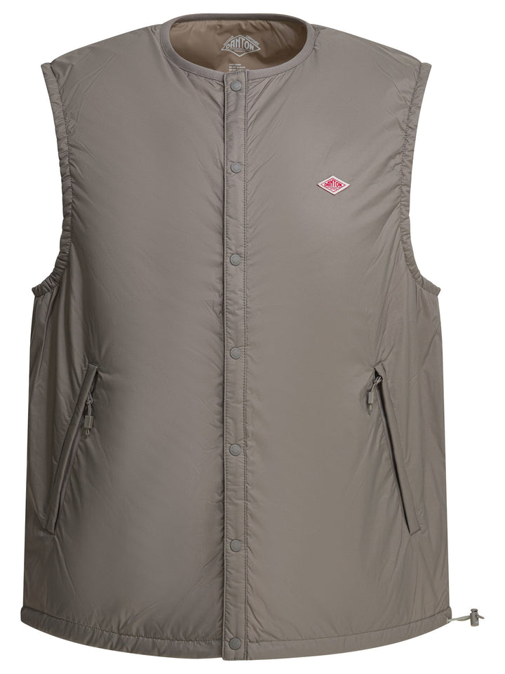 Danton Sleeveless Jacket With Logo Jackets and Coats - Grey | d71307ff707c1082de32b580c00c9ce62418ad1a