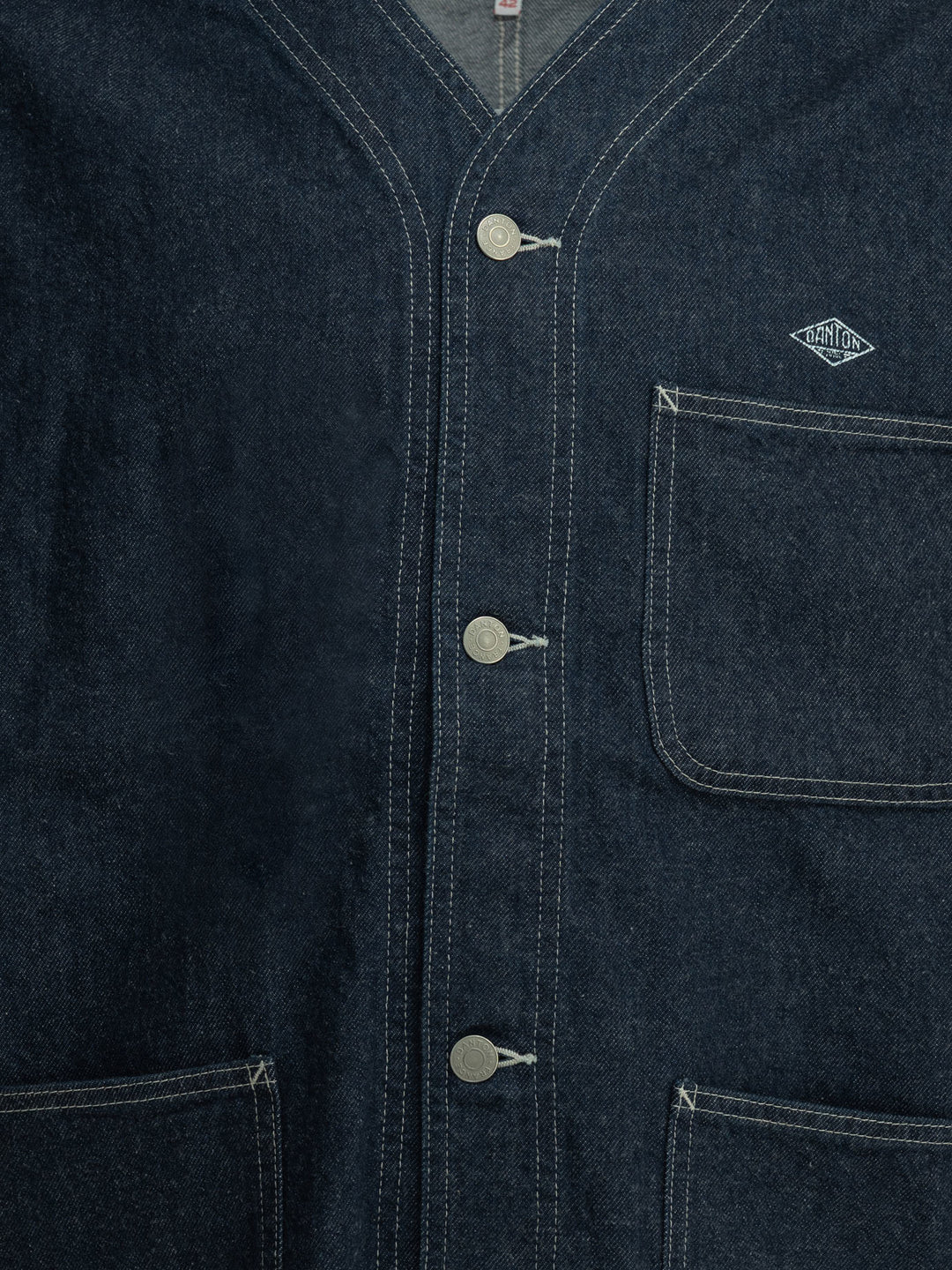 Danton Collarless Denim Jacket Jackets and Coats - Blu | c99b81f9a503e6d464003fddfaa7618c736b0203