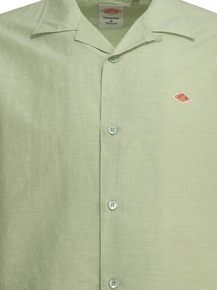 Danton Casual Cotton Linen Shirt Shirts - Verde | 887b6b48dec06971e7eef8dc84d71116a1ffb818