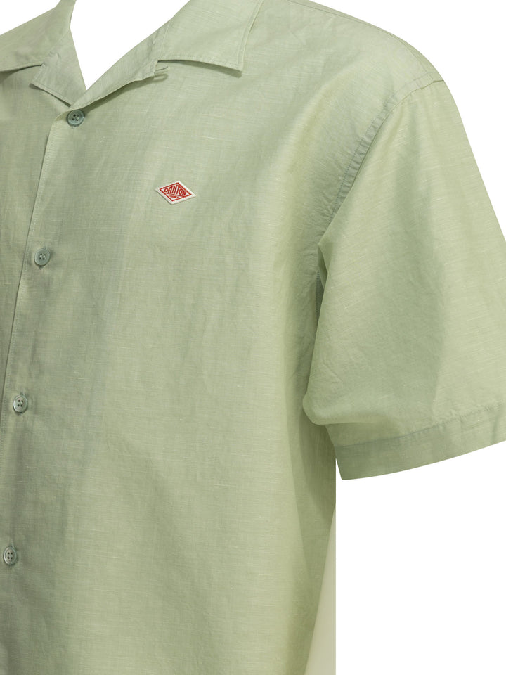 Danton Casual Cotton Linen Shirt Shirts - Verde | 94c62b51bdf6ae07365b6d0facfe426b753f2a69