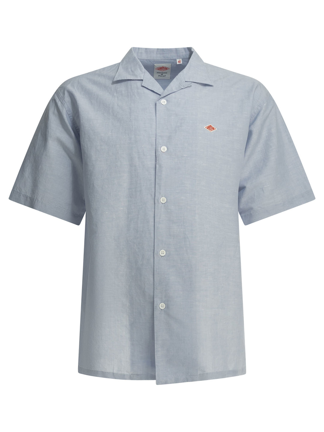 Danton Casual Cotton Linen Shirt Shirts - Light blue | 7c191fdb51732b90c9b7f76f713f0e7095128f94