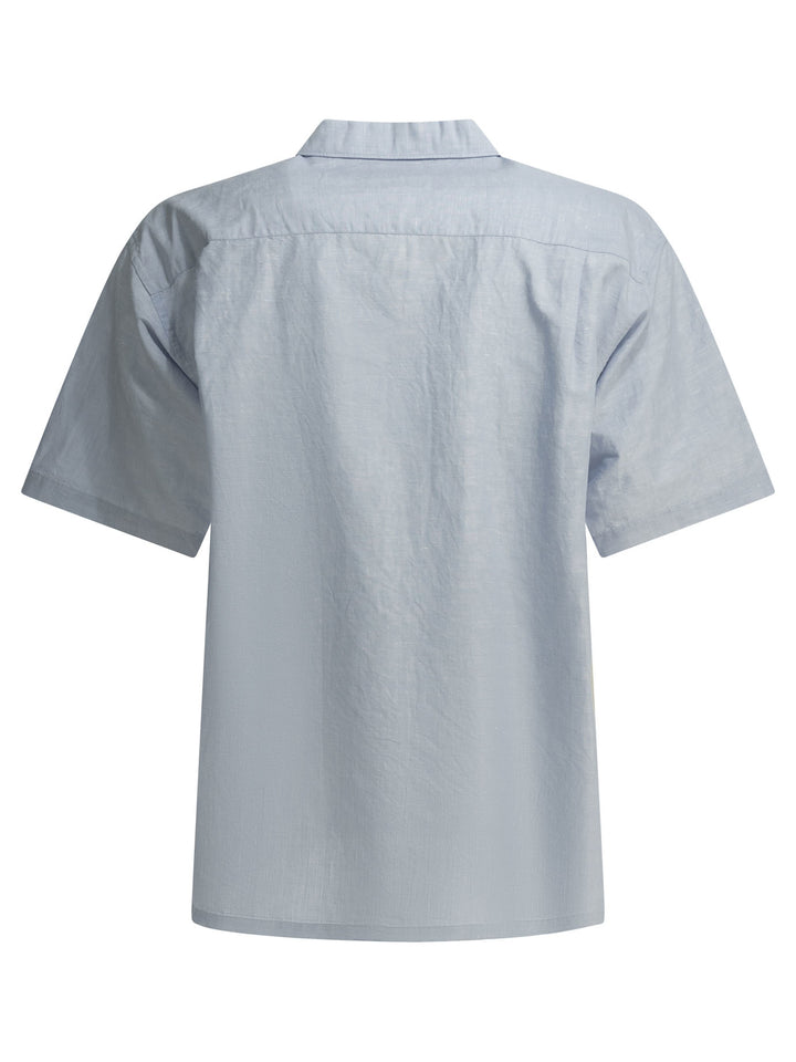 Danton Casual Cotton Linen Shirt Shirts - Light blue | f96bd61a81b21582176b065cf9fc554457073a7e