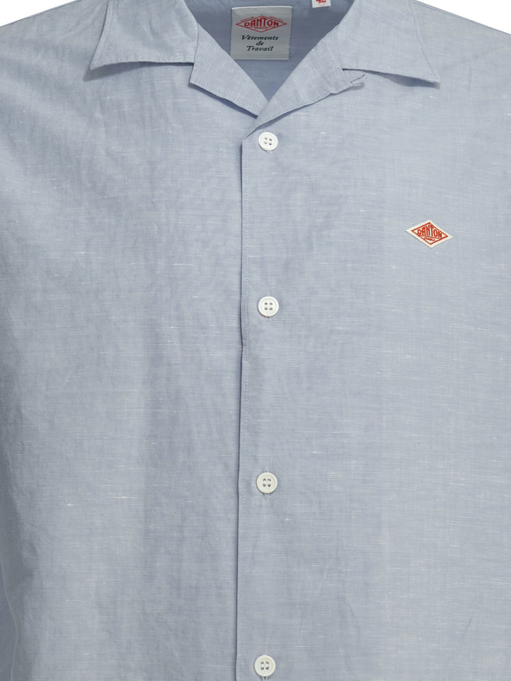 Danton Casual Cotton Linen Shirt Shirts - Light blue | 2dd3687edaf2130a3682fb54ef3de3ee6991c128