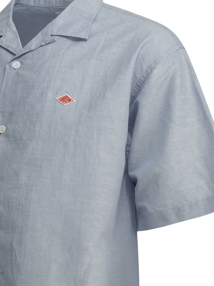 Danton Casual Cotton Linen Shirt Shirts - Light blue | 1d4931cda249bd2e16f30a825990f2356af6b872