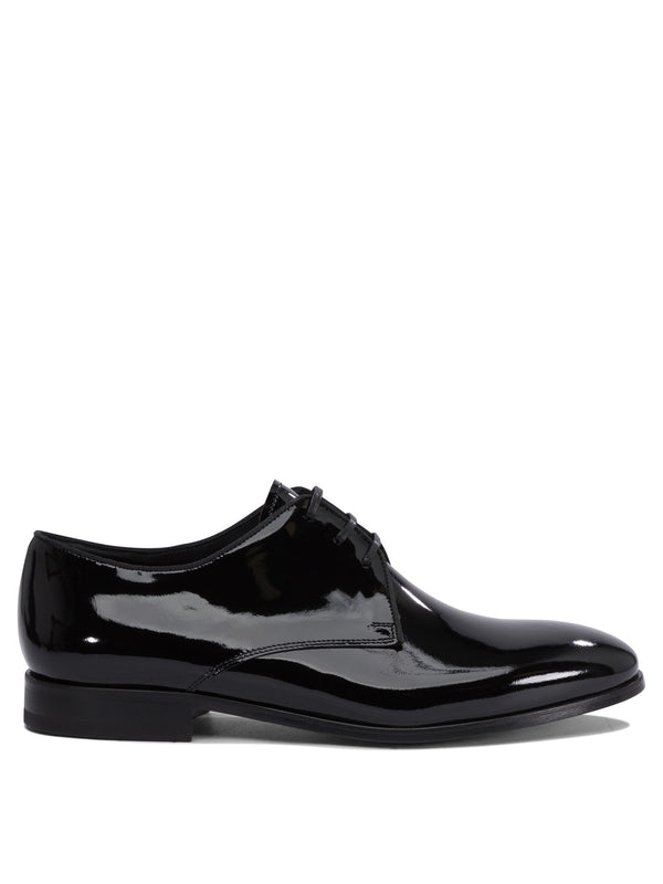 Patent Leather Oxford Lace-Up Shoes Nero