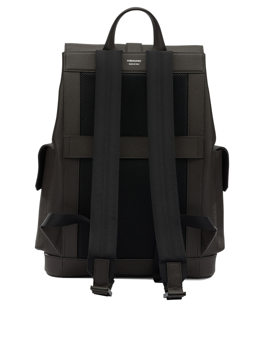 Ferragamo Double Pocket Leather Backpack Zaini e Valigie - Marrone | 237f076d05c734e27a316456e255d9be3ec37abf