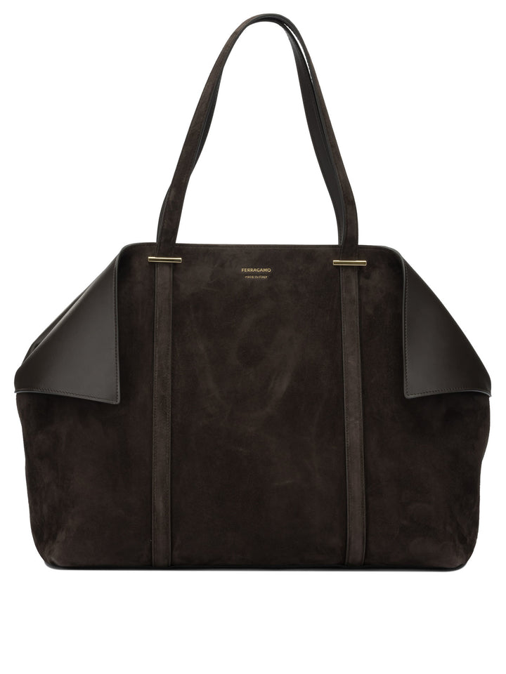 Ferragamo Large Suede Shoulder Bag Borse a Spalla e Tracolla - Marrone | a779a3d8ce5287a6fc939482144b8f255bfc1cac