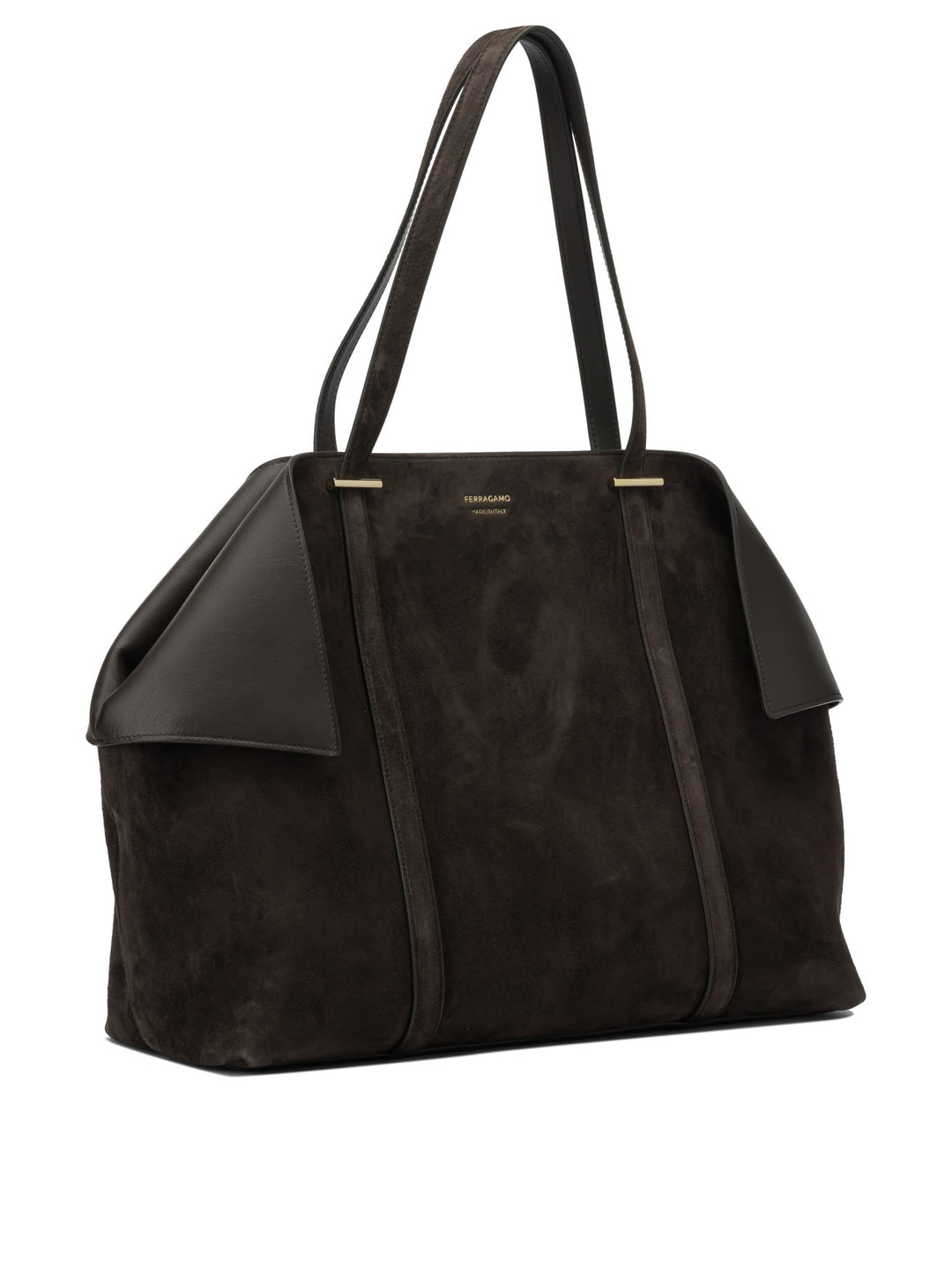 Ferragamo Large Suede Shoulder Bag Borse a Spalla e Tracolla - Marrone | b8efaa9d7de4cd018432624aa9e7666ecd08368d