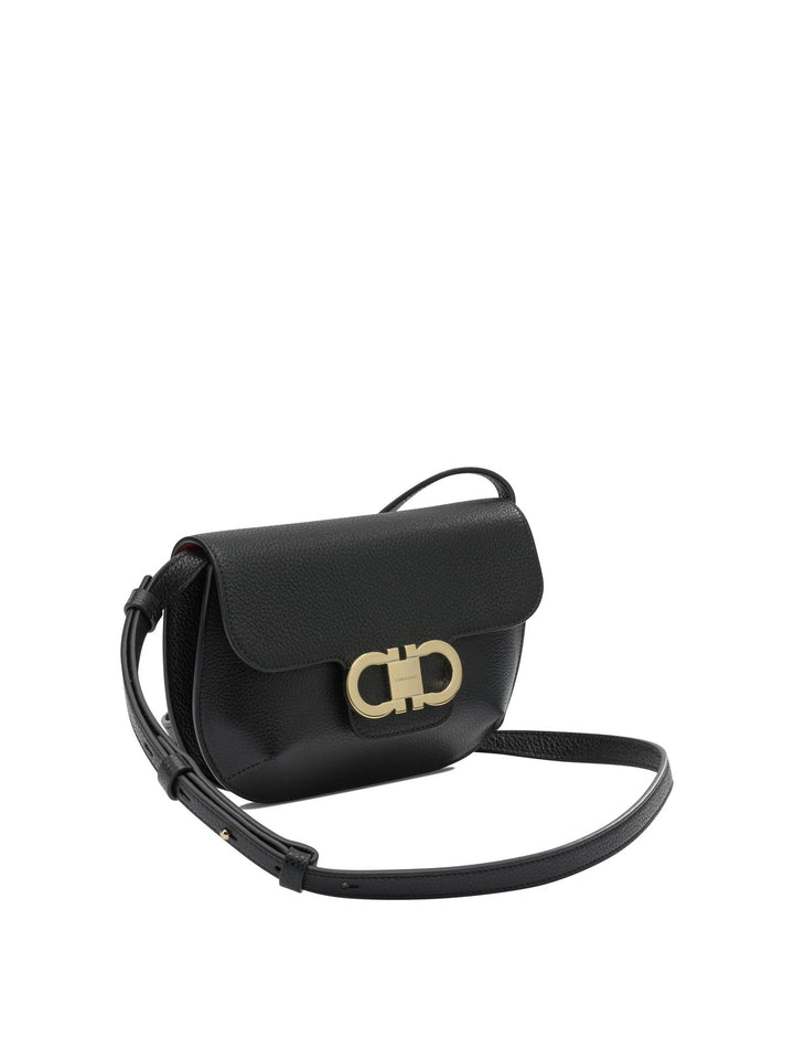 Ferragamo Double Gancini Borse a Tracolla - Nero | f0204b642bd00ec73a0f20af7c86367fb01baa56