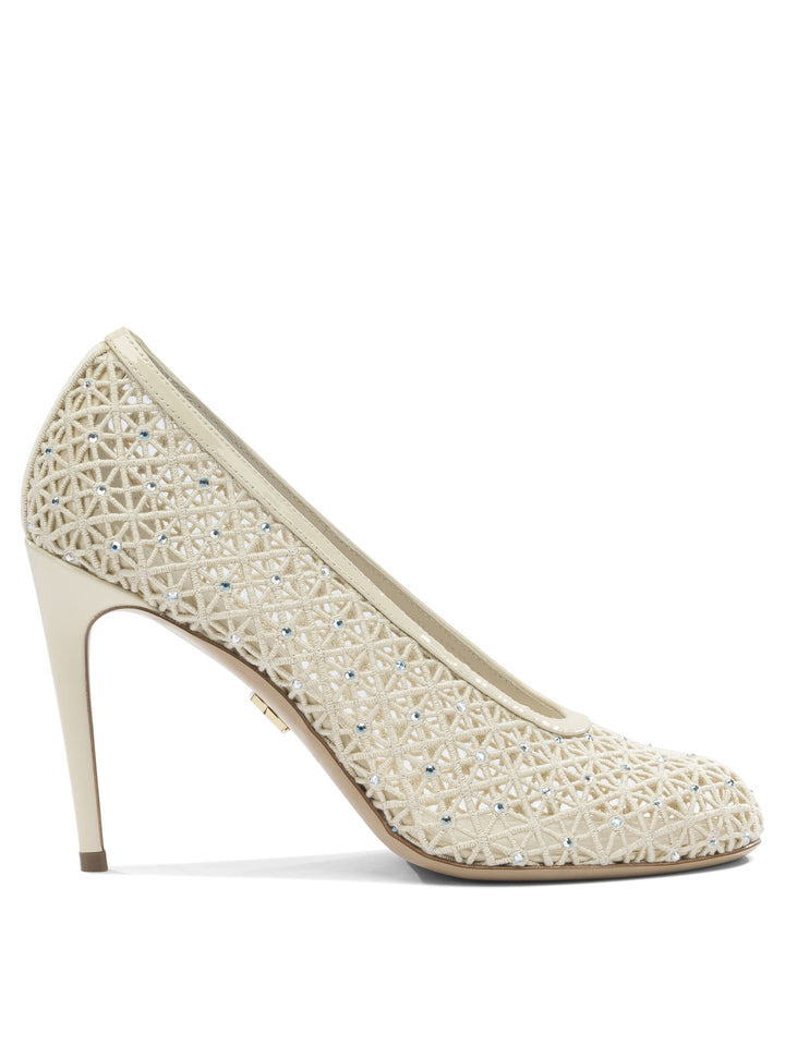 Ferragamo 90mm Macramé Pumps Heeled shoes - Bianco | b5727cd41d17fd7048d731911e407e15a9ba290d