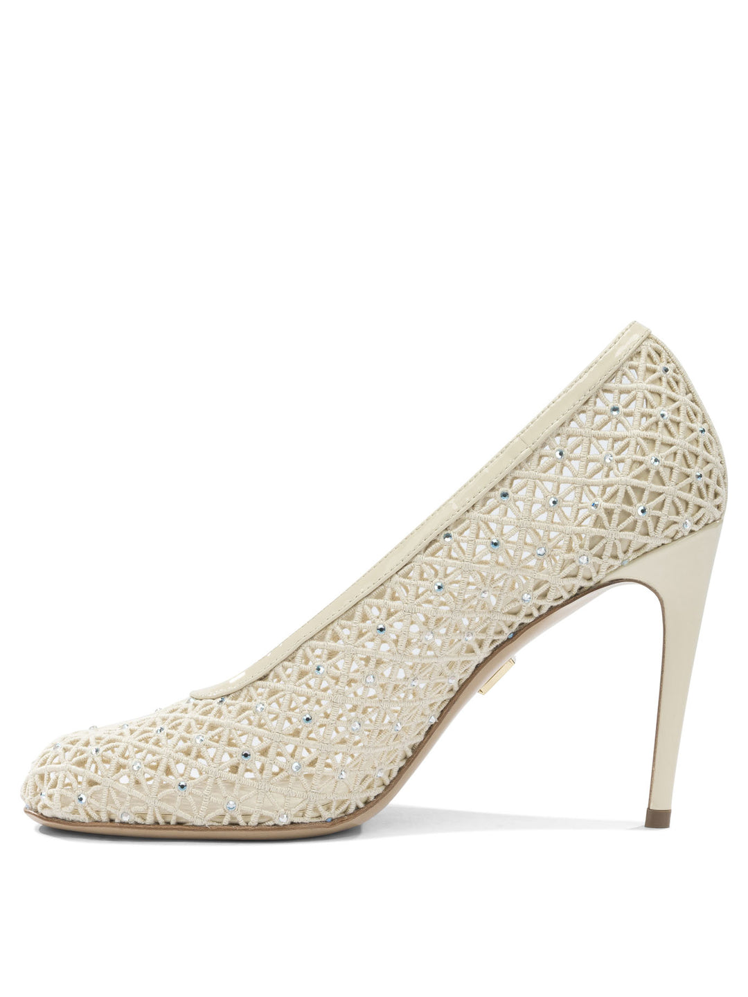 Ferragamo 90mm Macramé Pumps Heeled shoes - Bianco | b7fe2df5932b11edd76028716ccbee2e39ee2b7c