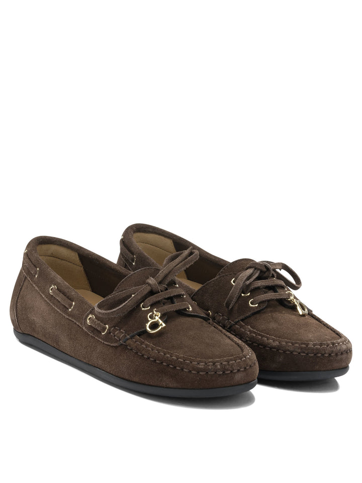 Ferragamo Suede Lace-Up Loafers Loafers & Slippers - Marrone | 8597ba0d4ca017348449a6ac05af65f499098e3d