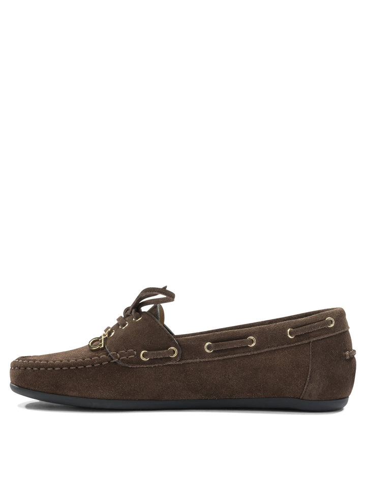 Ferragamo Suede Lace-Up Loafers Loafers & Slippers - Marrone | 8998e8f59c33786c94a974b79f3ef1a90988f31e