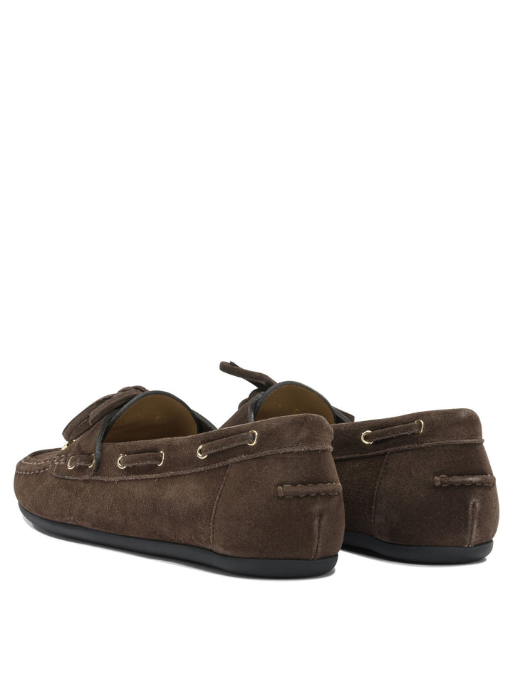 Ferragamo Suede Lace-Up Loafers Loafers & Slippers - Marrone | 644a46774043029eaadb3f88a6cffd967a91dfc7