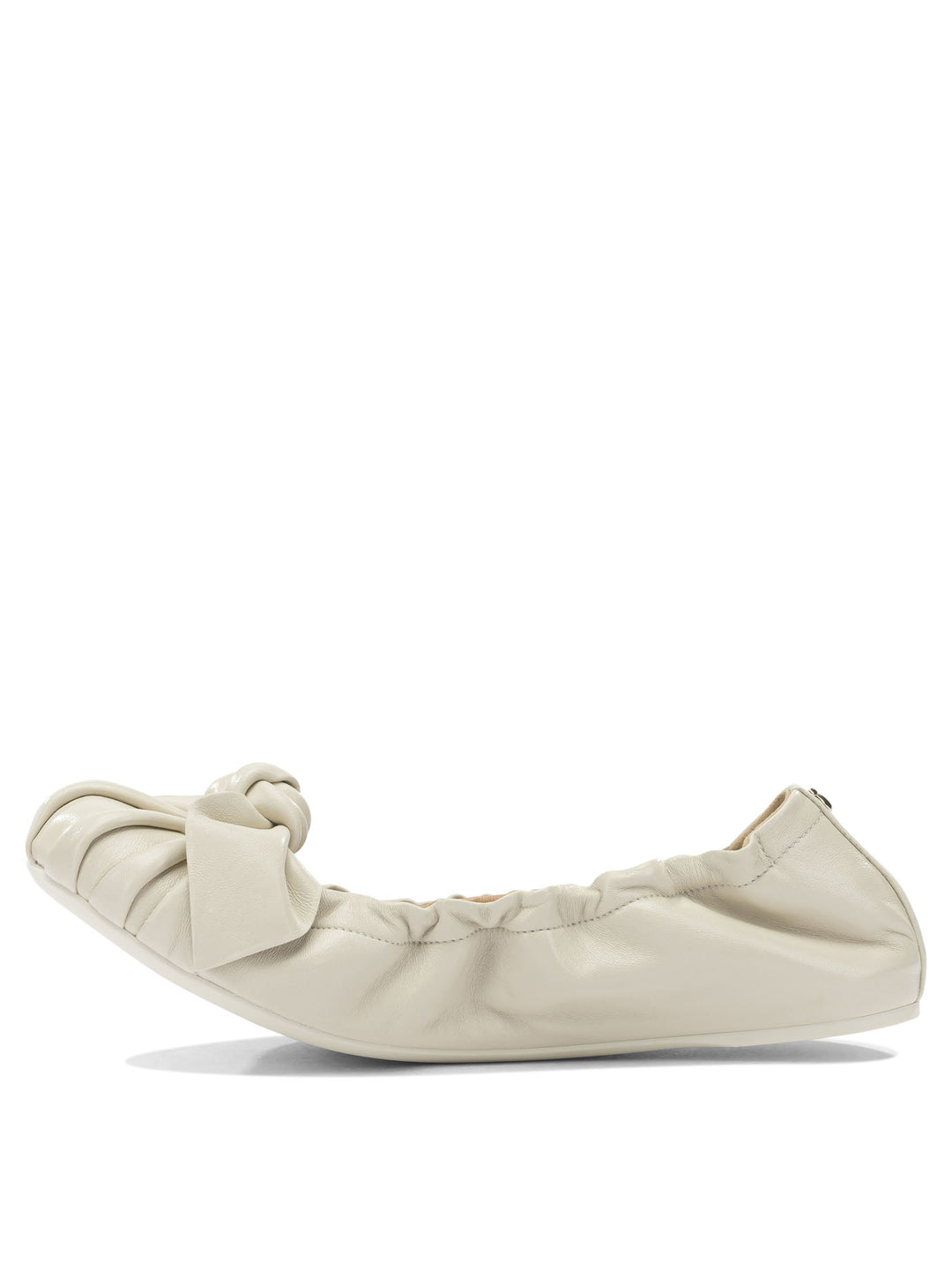 Ferragamo Leather Ballet Flats With Bow Ballerinas - Bianco | c464be0b912b6094d83bc0301e43be32d9c1825d