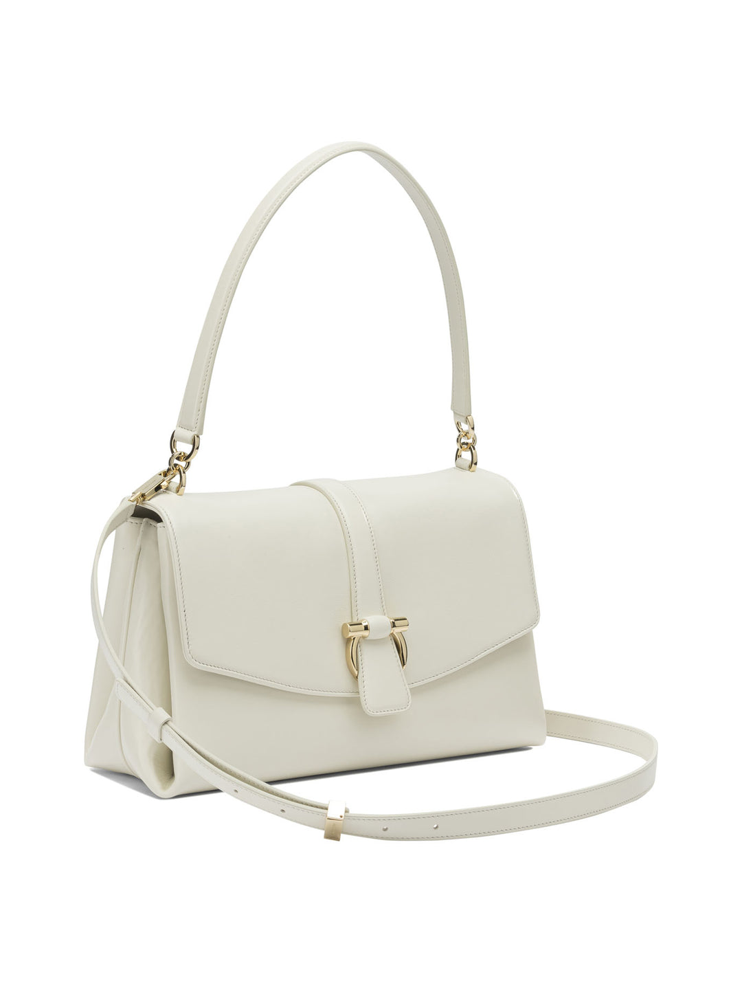 Ferragamo Leather Shoulder Bag With Flap Borse a Spalla e Tracolla - Bianco | dd7c6eb47e2dd7edd004c2ba0251d4d5b363dfe3
